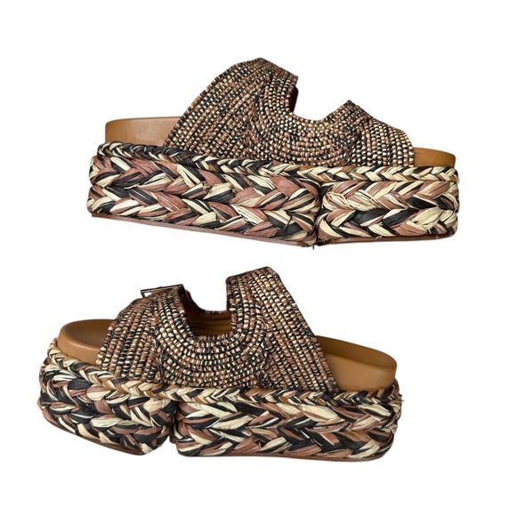 Robert Clergerie Paris Quinie4 platform raffia sandal - Picture 2 of 8